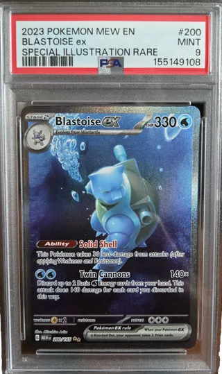 Blastoise ex #200 PSA MINT 9 in a PSA 9 holder