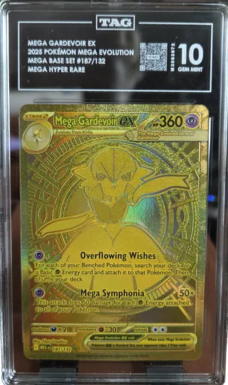 Mega Gardevoir ex #187 TAG GEM MINT 10 in a TAG 10 holder